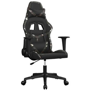 Silla Gaming Cuero Sintético Negro Y Camuflaje