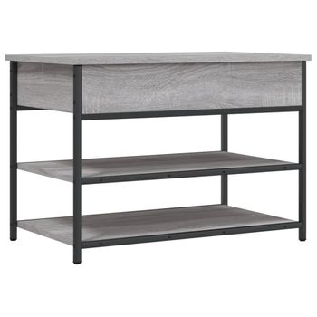 Vidaxl Banco Zapatero Madera De Ingeniería Gris Sonoma 70x42,5x50 Cm