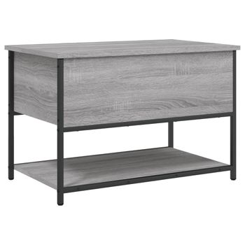 Vidaxl Banco De Almacenaje Madera Ingeniería Gris Sonoma 70x42,5x47 Cm