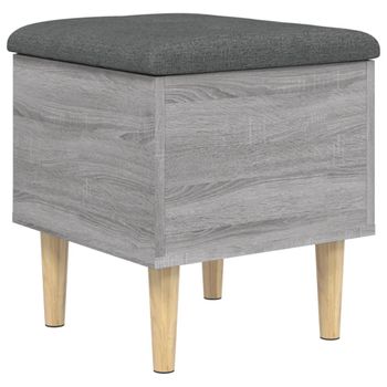 Vidaxl Banco Con Almacenaje Madera Ingeniería Gris Sonoma 42x42x46 Cm