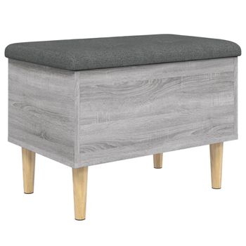 Vidaxl Banco Con Almacenaje Madera Ingeniería Gris Sonoma 62x42x46 Cm