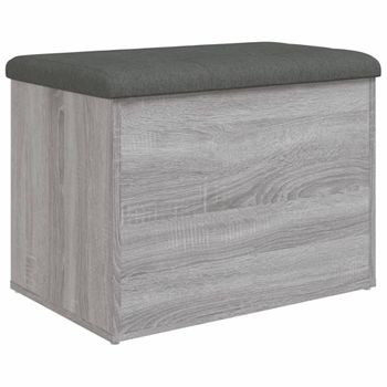 Vidaxl Banco Con Almacenaje Madera Ingeniería Gris Sonoma 62x42x45 Cm