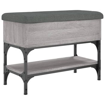 Vidaxl Banco Zapatero Madera De Ingeniería Gris Sonoma 62x32x45 Cm