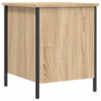 Vidaxl Banco Almacenaje Madera Ingeniería Roble Sonoma 40x42,5x50 Cm Marrón