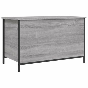 Vidaxl Banco De Almacenaje Madera Ingeniería Gris Sonoma 80x42,5x50 Cm