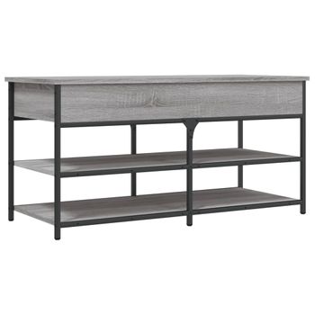 Vidaxl Banco Zapatero Madera De Ingeniería Gris Sonoma 100x42,5x50 Cm