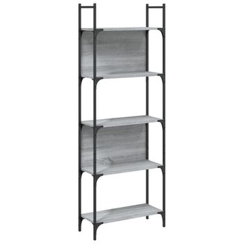 Vidaxl Librería De 5 Estantes Madera Gris Sonoma 60,5x24x166,5 Cm