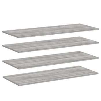 Estantes Pared 4 Uds Madera Ingeniería Gris Sonoma 100x40x1,5cm