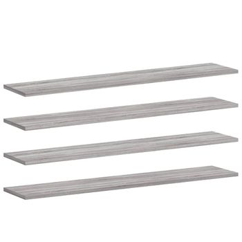 Estantes Pared 4 Uds Madera Ingeniería Gris Sonoma 100x20x1,5cm