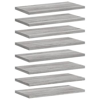 Estantes Pared 2 Uds Madera Ingeniería Gris Sonoma 40x20x1,5 Cm