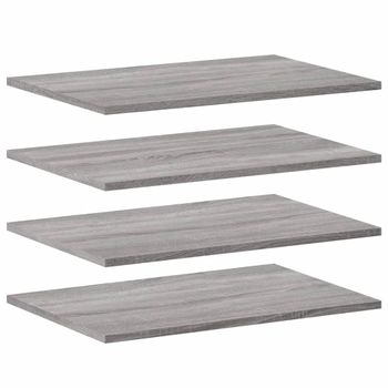 Estantes Pared 4 Uds Madera Ingeniería Gris Sonoma 60x40x1,5 Cm