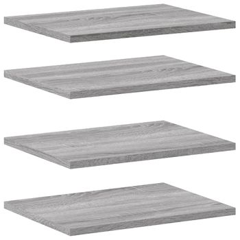 Estantes Pared 4 Uds Madera Ingeniería Gris Sonoma 40x30x1,5 Cm