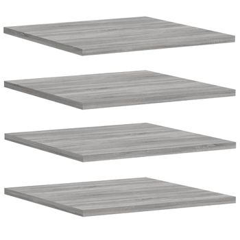 Estantes Pared 4 Uds Madera Ingeniería Gris Sonoma 40x50x1,5 Cm