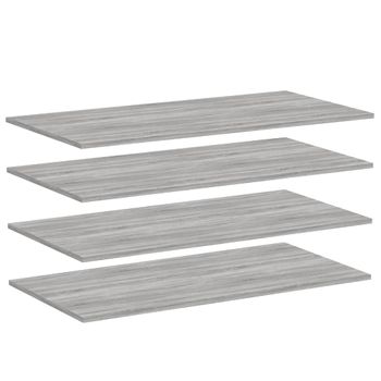 Estantes Pared 4 Uds Madera Ingeniería Gris Sonoma 100x50x1,5cm