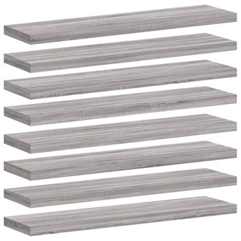 Estantes Pared 2 Uds Madera Ingeniería Gris Sonoma 40x10x1,5 Cm