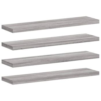 Estantes Pared 2 Uds Madera Ingeniería Gris Sonoma 40x10x1,5 Cm