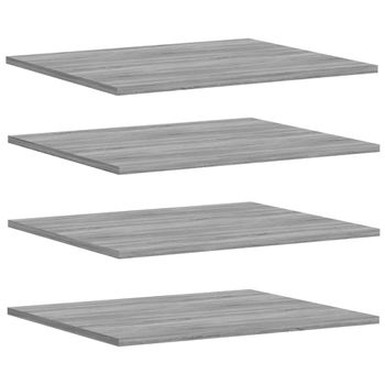 Estantes Pared 4 Uds Madera Ingeniería Gris Sonoma 60x50x1,5 Cm