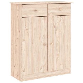 Vidaxl Mueble Zapatero Alta Madera Maciza De Pino 77x35x96 Cm Marrón