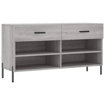 Vidaxl Banco Zapatero Madera De Ingeniería Gris Sonoma 102x35x55 Cm