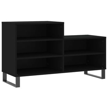 Vidaxl Mueble Zapatero Madera Contrachapada Negro 102x36x60 Cm