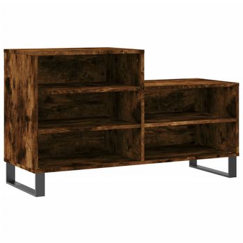 Vidaxl Mueble Zapatero Madera Contrachapada Roble Ahumado 102x36x60 Cm Marrón