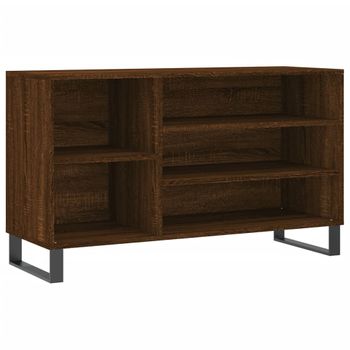 Vidaxl Mueble Zapatero Madera Contrachapada Roble Marrón 102x36x60 Cm