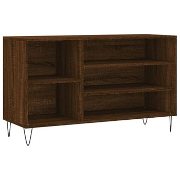 Vidaxl Mueble Zapatero Madera Contrachapada Roble Marrón 102x36x60 Cm