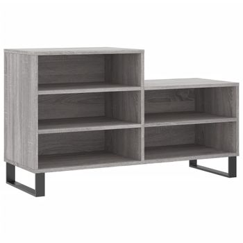 Vidaxl Mueble Zapatero Madera Contrachapada Gris Sonoma 102x36x60 Cm