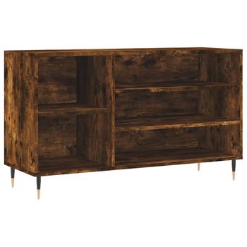 Vidaxl Mueble Zapatero Madera Contrachapada Roble Ahumado 102x36x60 Cm Marrón