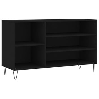 Vidaxl Mueble Zapatero Madera Contrachapada Negro 102x36x60 Cm