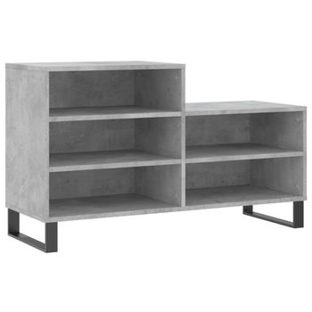 Vidaxl Mueble Zapatero Madera Contrachapada Gris Hormigón 102x36x60 Cm