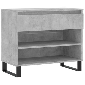 Vidaxl Mueble Zapatero Madera Contrachapada Gris Hormigón 70x36x60 Cm