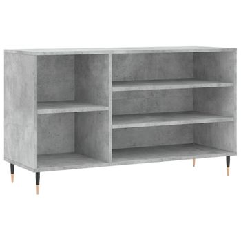 Vidaxl Mueble Zapatero Madera Contrachapada Gris Hormigón 102x36x60 Cm