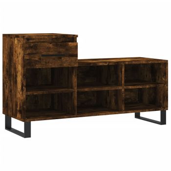 Vidaxl Mueble Zapatero Madera Contrachapada Roble Ahumado 102x36x60 Cm Marrón