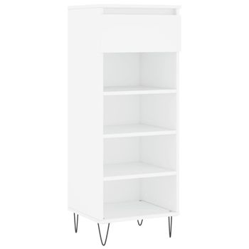 Vidaxl Mueble Zapatero Madera Contrachapada Blanco 40x36x105 Cm