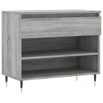 Vidaxl Mueble Zapatero Madera Contrachapada Gris Sonoma 70x36x60 Cm