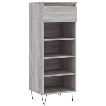 Vidaxl Mueble Zapatero Madera Contrachapada Gris Sonoma 40x36x105 Cm