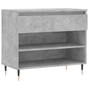 Vidaxl Mueble Zapatero Madera Contrachapada Gris Hormigón 70x36x60 Cm