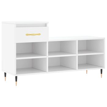 Vidaxl Mueble Zapatero Madera Contrachapada Blanco 102x36x60 Cm