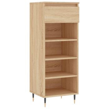 Vidaxl Mueble Zapatero Madera Contrachapada Roble Sonoma 40x36x105 Cm Marrón