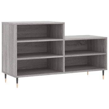 Vidaxl Mueble Zapatero Madera Contrachapada Gris Sonoma 102x36x60 Cm