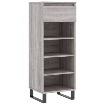 Vidaxl Mueble Zapatero Madera Contrachapada Gris Sonoma 40x36x105 Cm