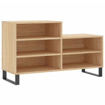 Vidaxl Mueble Zapatero Madera Contrachapada Roble Sonoma 102x36x60 Cm Marrón