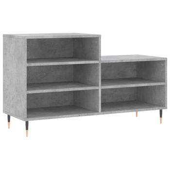 Vidaxl Mueble Zapatero Madera Contrachapada Gris Hormigón 102x36x60 Cm