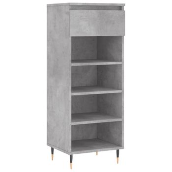 Vidaxl Mueble Zapatero Madera Contrachapada Gris Hormigón 40x36x105 Cm