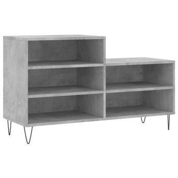 Vidaxl Mueble Zapatero Madera Contrachapada Gris Hormigón 102x36x60 Cm