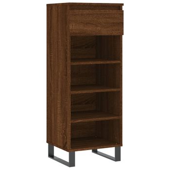 Vidaxl Mueble Zapatero Madera Contrachapada Roble Marrón 40x36x105 Cm