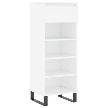 Vidaxl Mueble Zapatero Madera Contrachapada Blanco 40x36x105 Cm