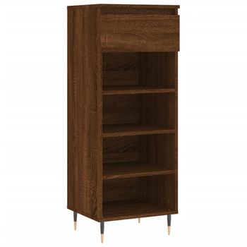 Vidaxl Mueble Zapatero Madera Contrachapada Roble Marrón 40x36x105 Cm