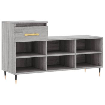 Vidaxl Mueble Zapatero Madera Contrachapada Gris Sonoma 102x36x60 Cm